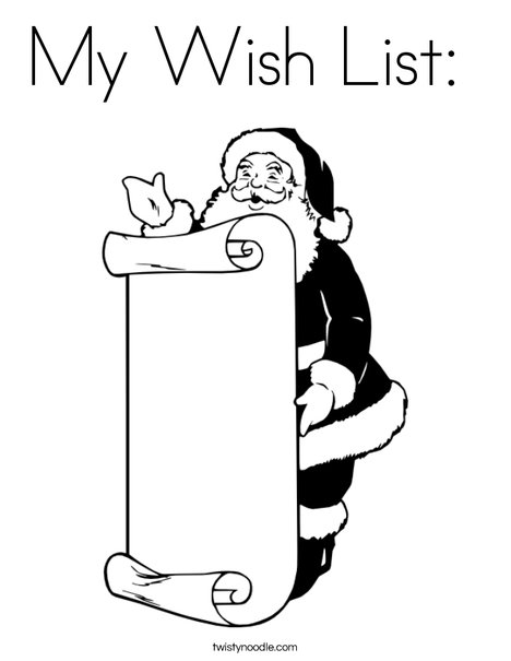My wish list coloring page