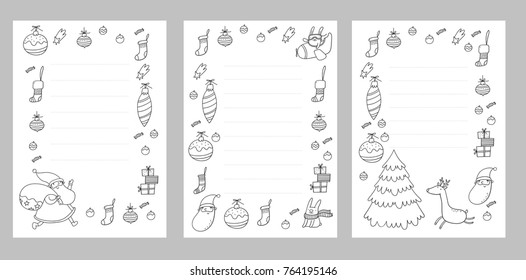 Christmas coloring page christmas wish list stock vector royalty free