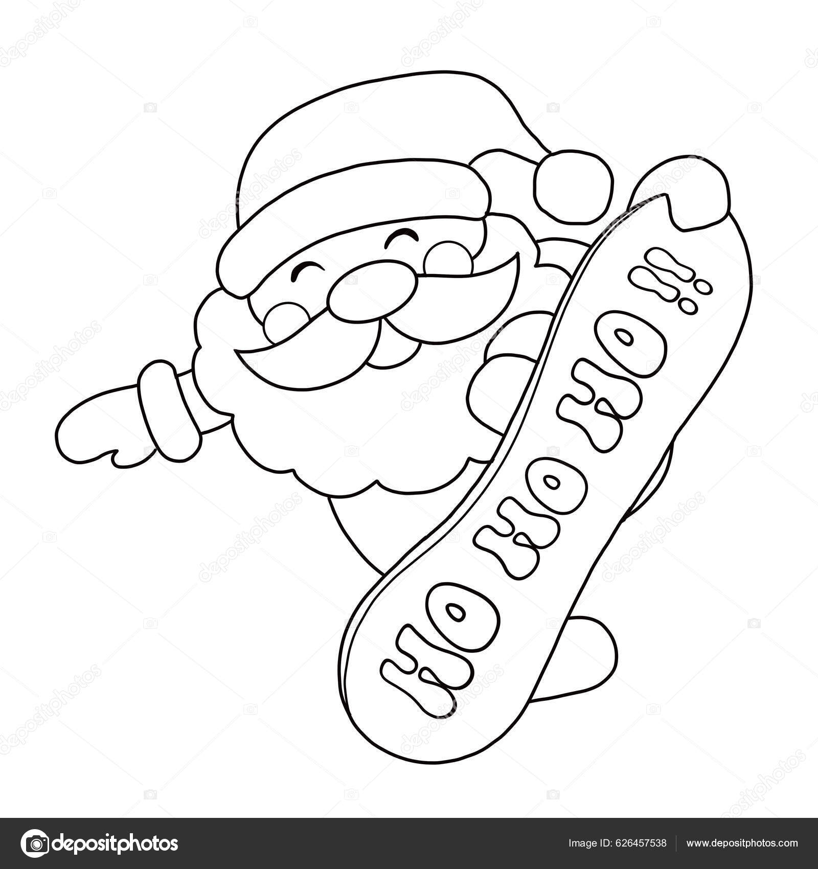 Merry christmas christmas santa claus isolated coloring page kids stock vector by george