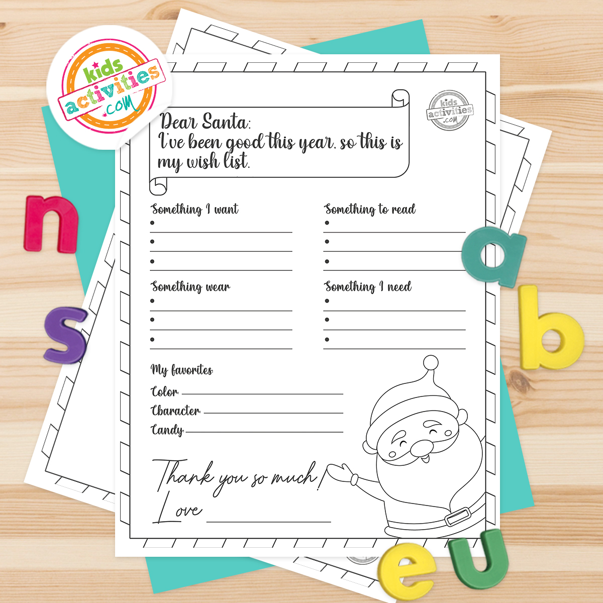 Free santa wish list printable for kids kids activities blog
