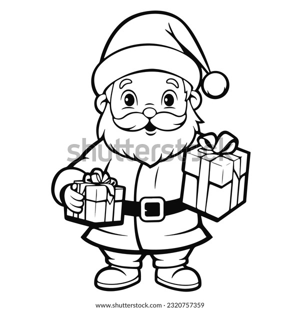 Santa gifts coloring book outlines santa åºåçéåïå ççï