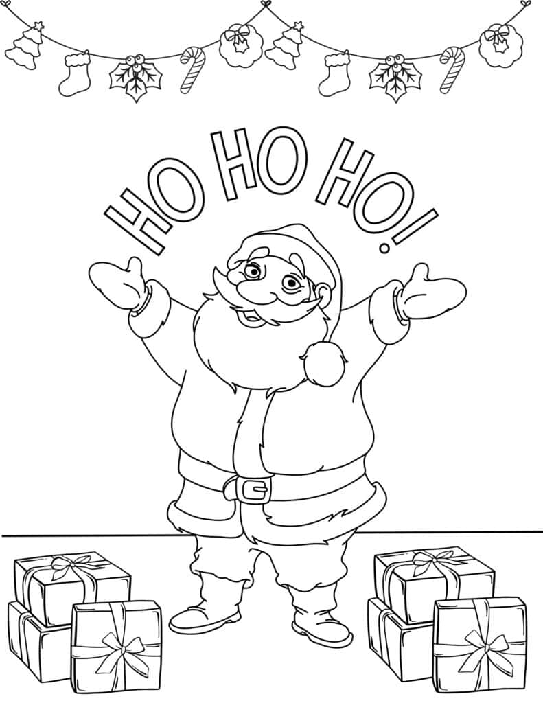 Free printable santa coloring pages for kids