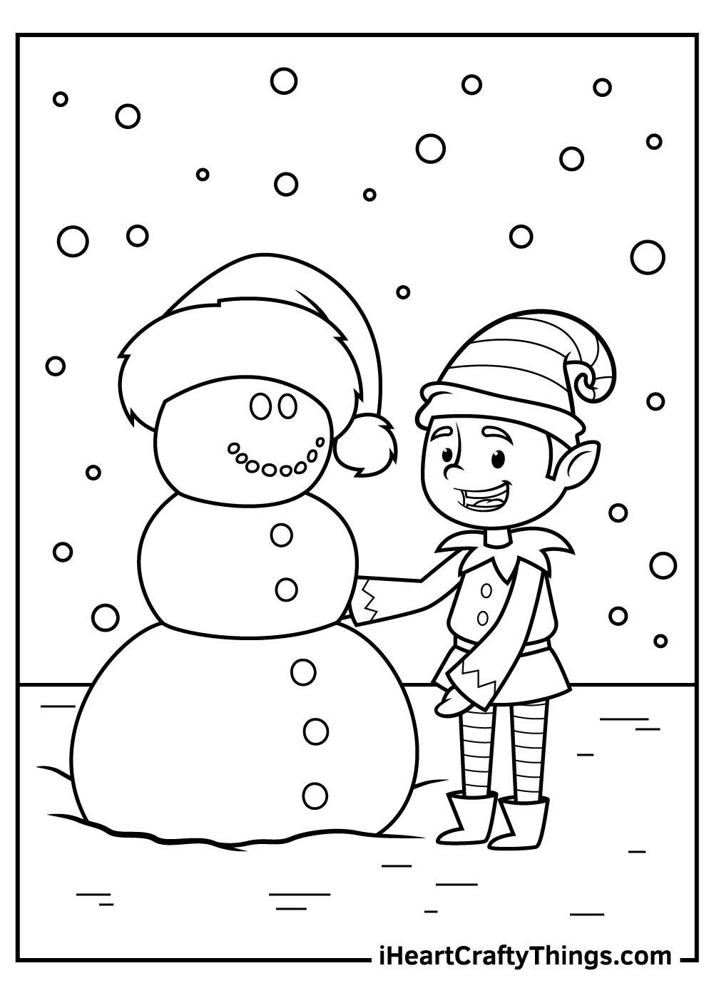Christmas elves coloring pages free printables