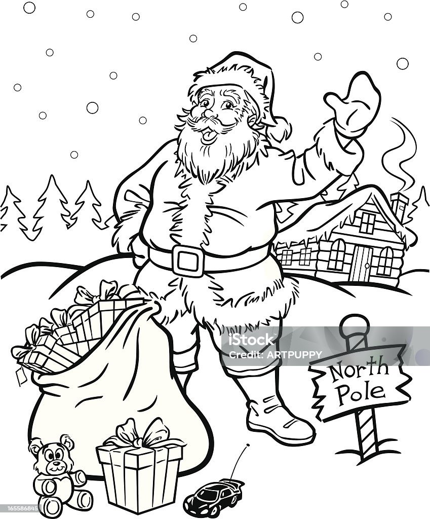 Coloring book santa claus stock illustration