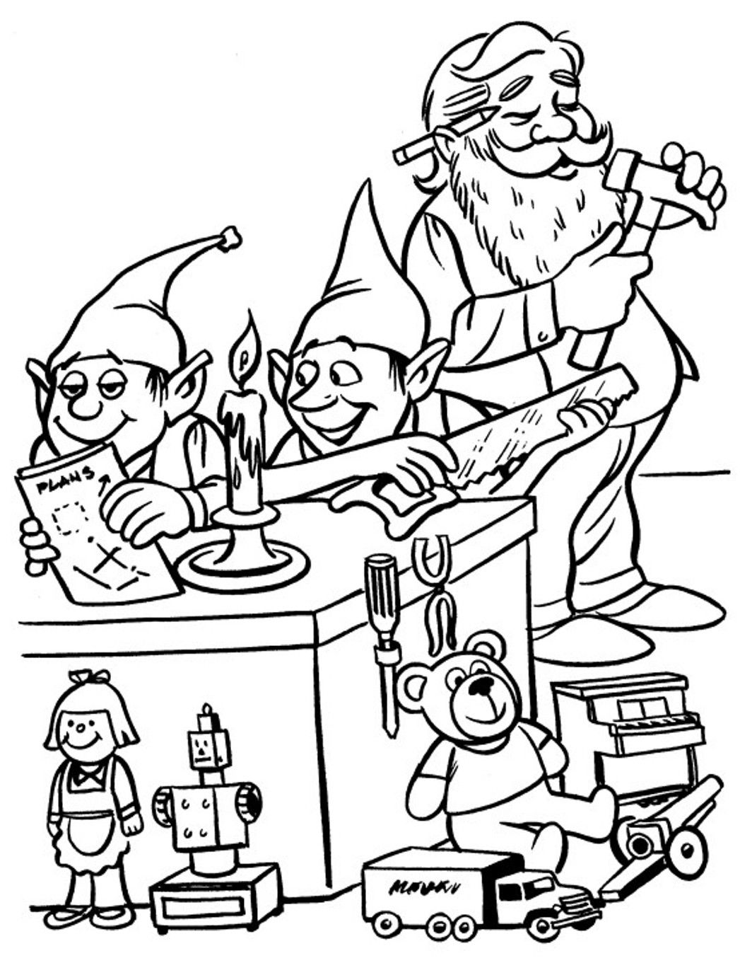 Santa coloring pages