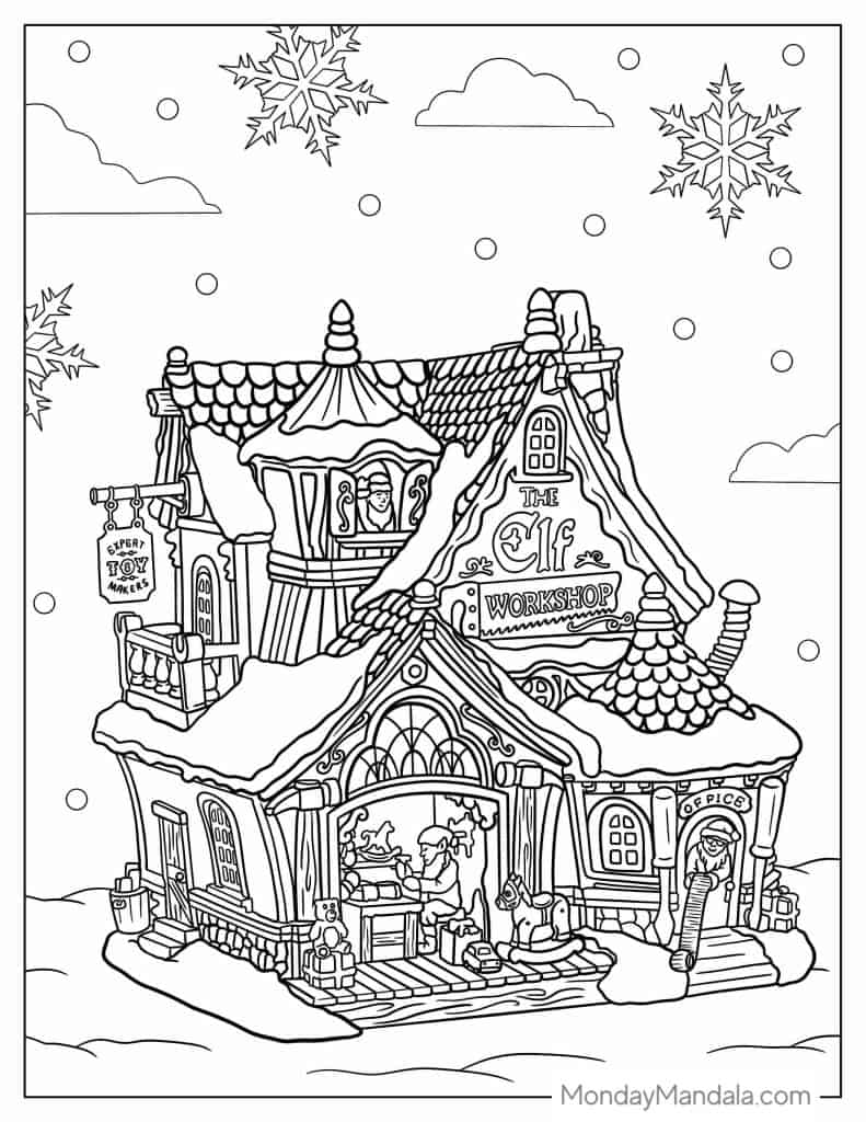 Santa coloring pages free pdf printables