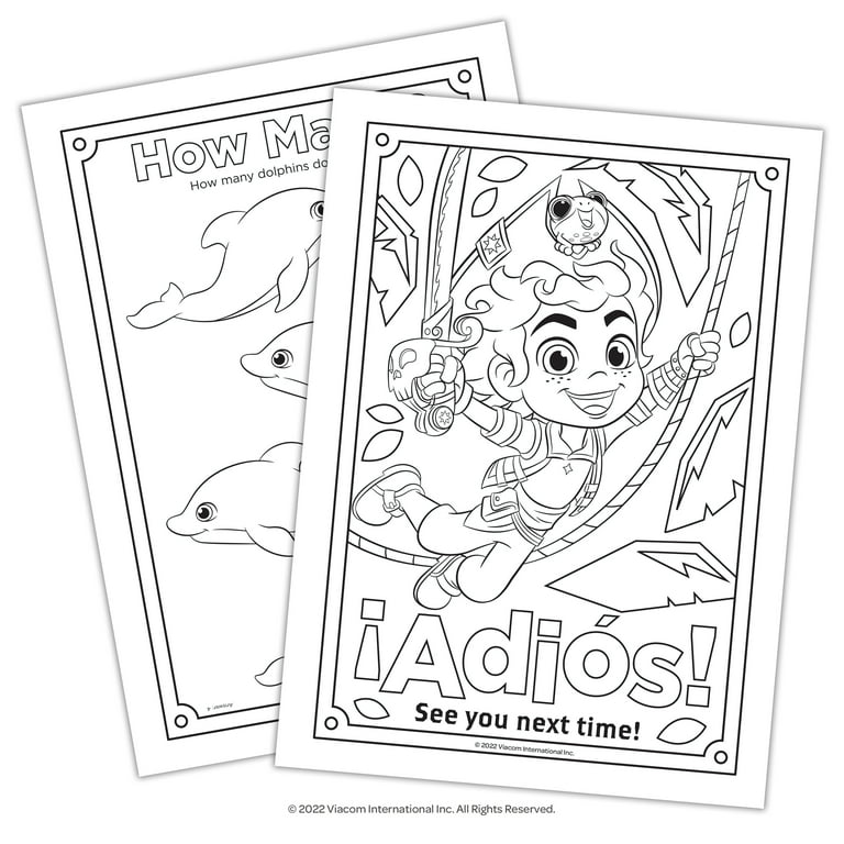 Nickelodeon santiago of the seas jumbo coloring book pages paperback