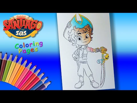 Santiago of the seas coloring book for kids pirate santiago coloring pages santi and pirate tea