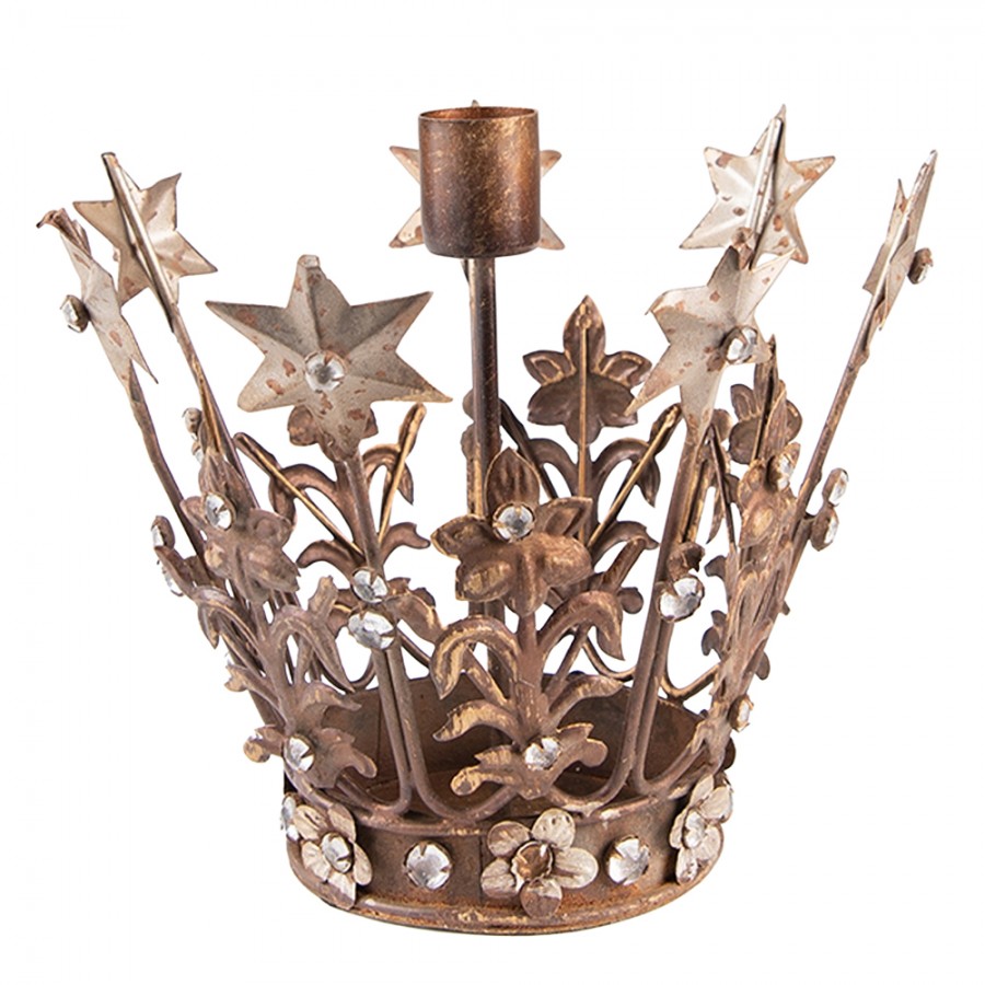 Y candle holder crown cm brown iron candle holder