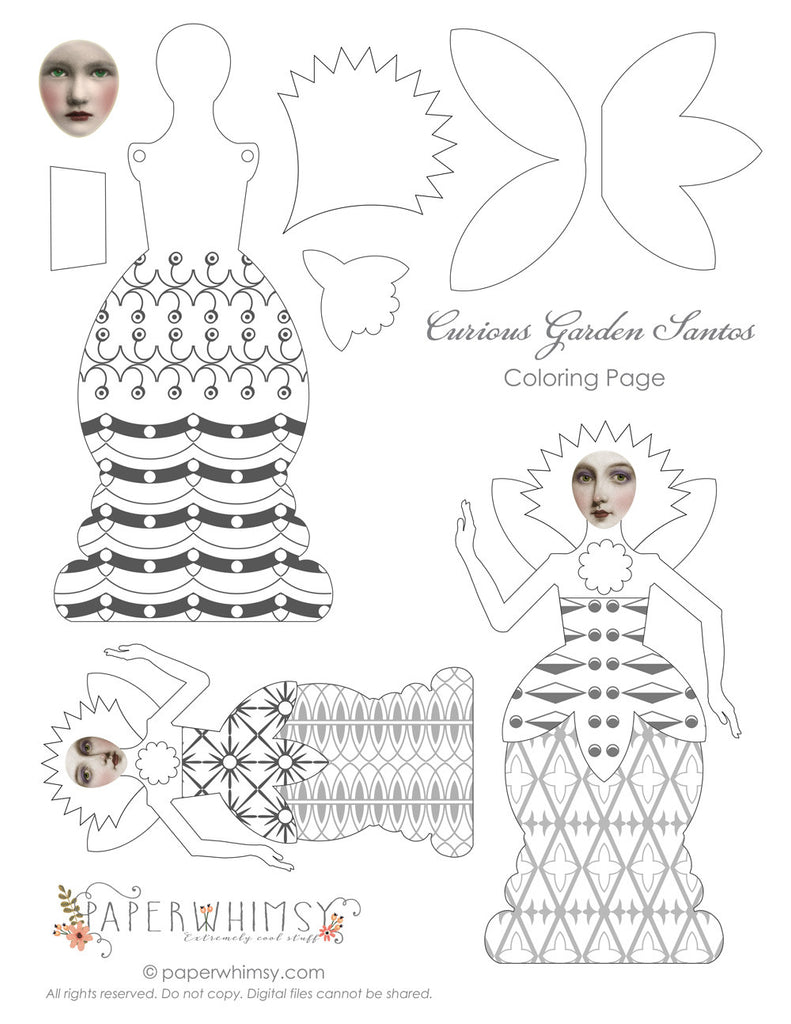 Garden santos coloring pages â