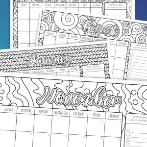 Free printable coloring calendar