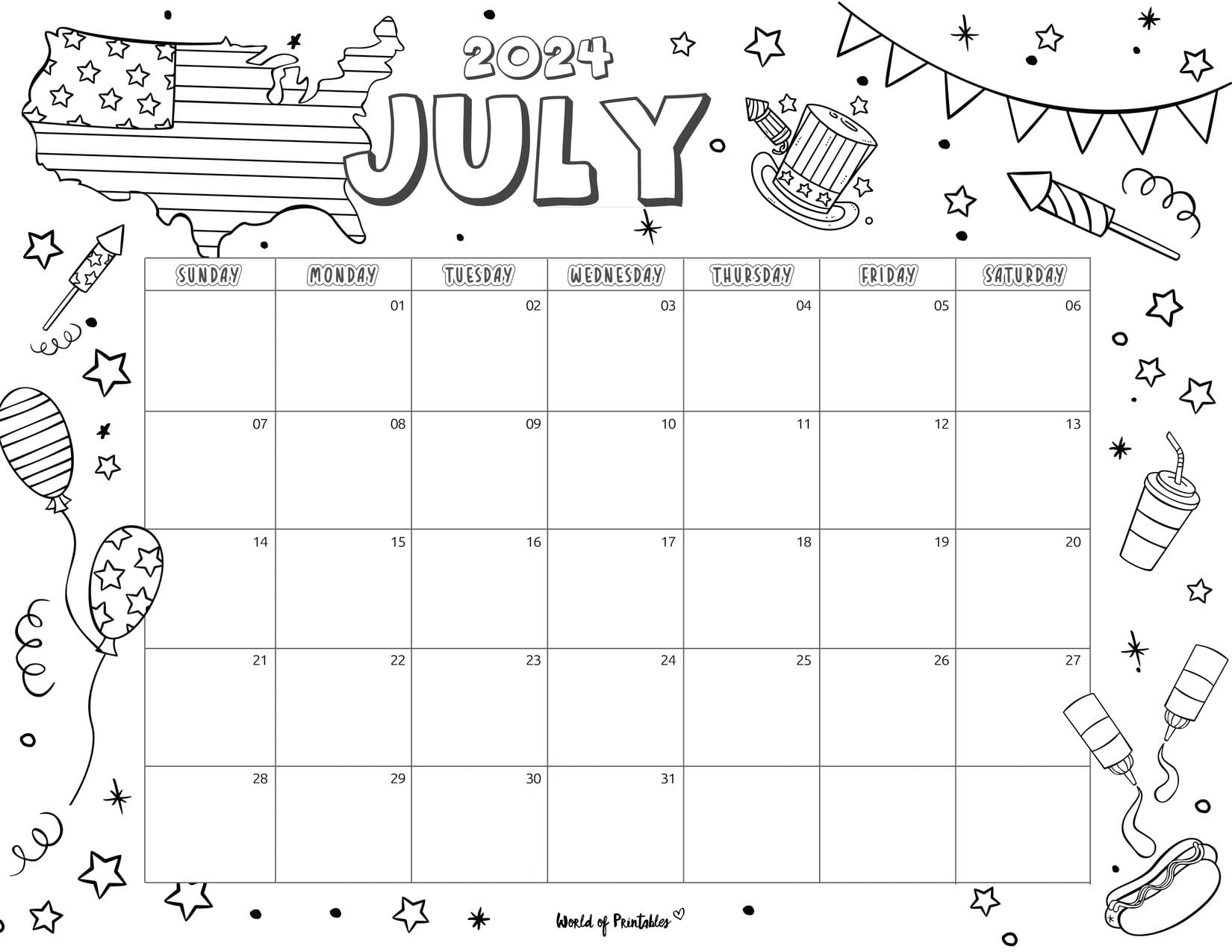 Coloring calendar