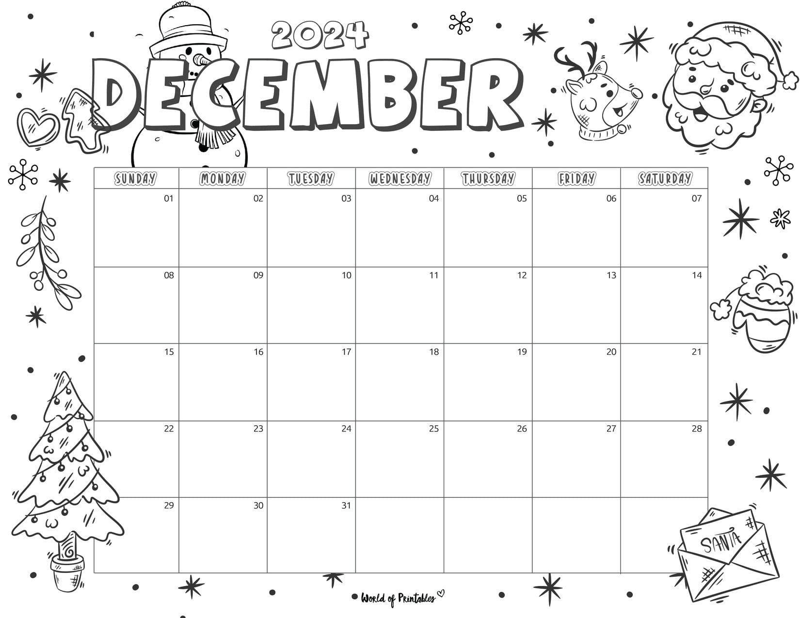 Coloring calendar