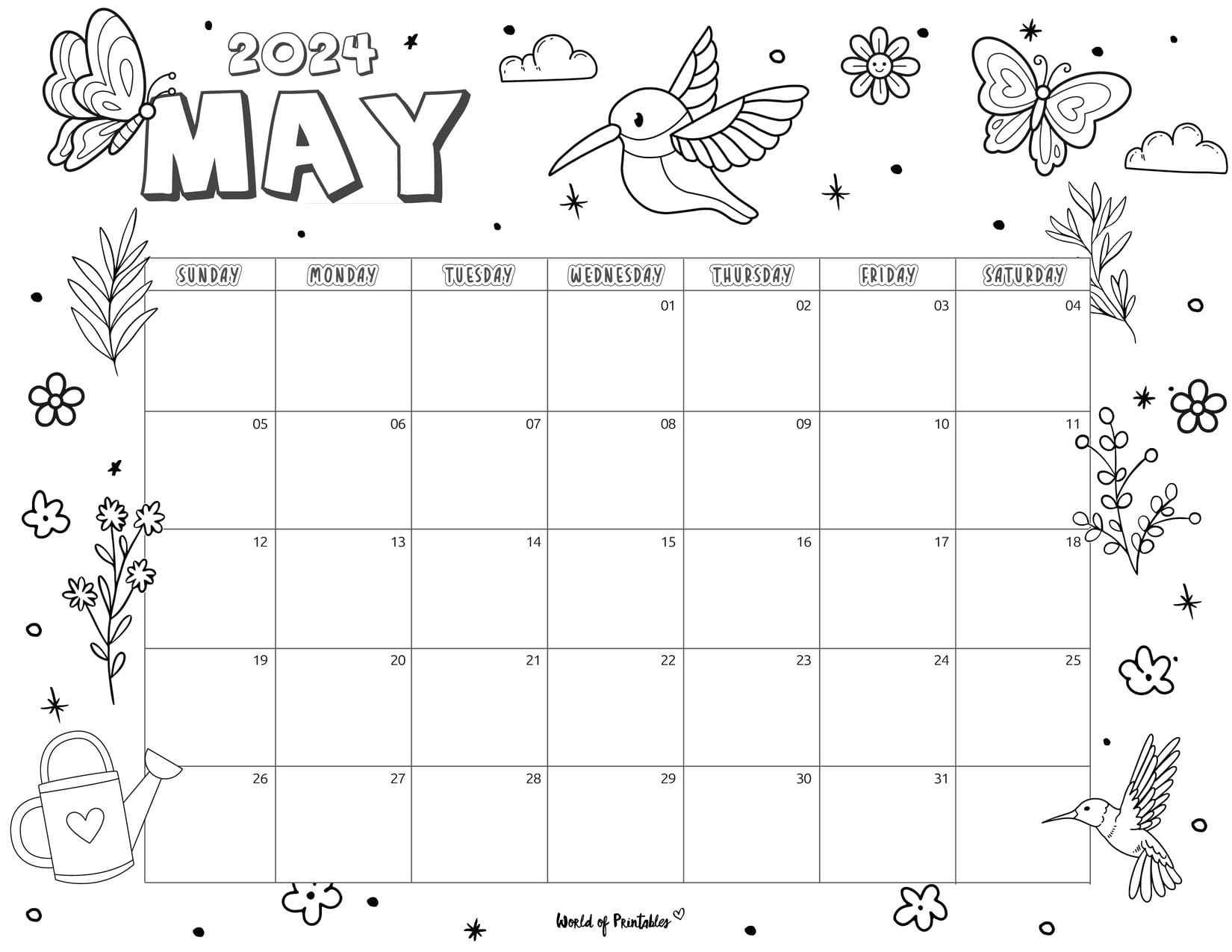 Coloring calendar