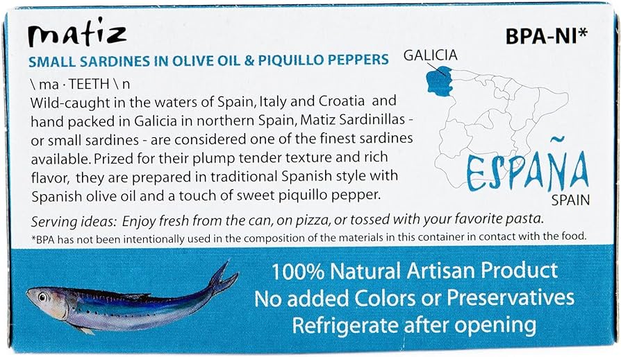 Matiz sardinillas with sweet piquillo peppers