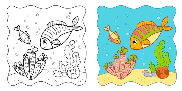 Thousand cute fish drawing royalty