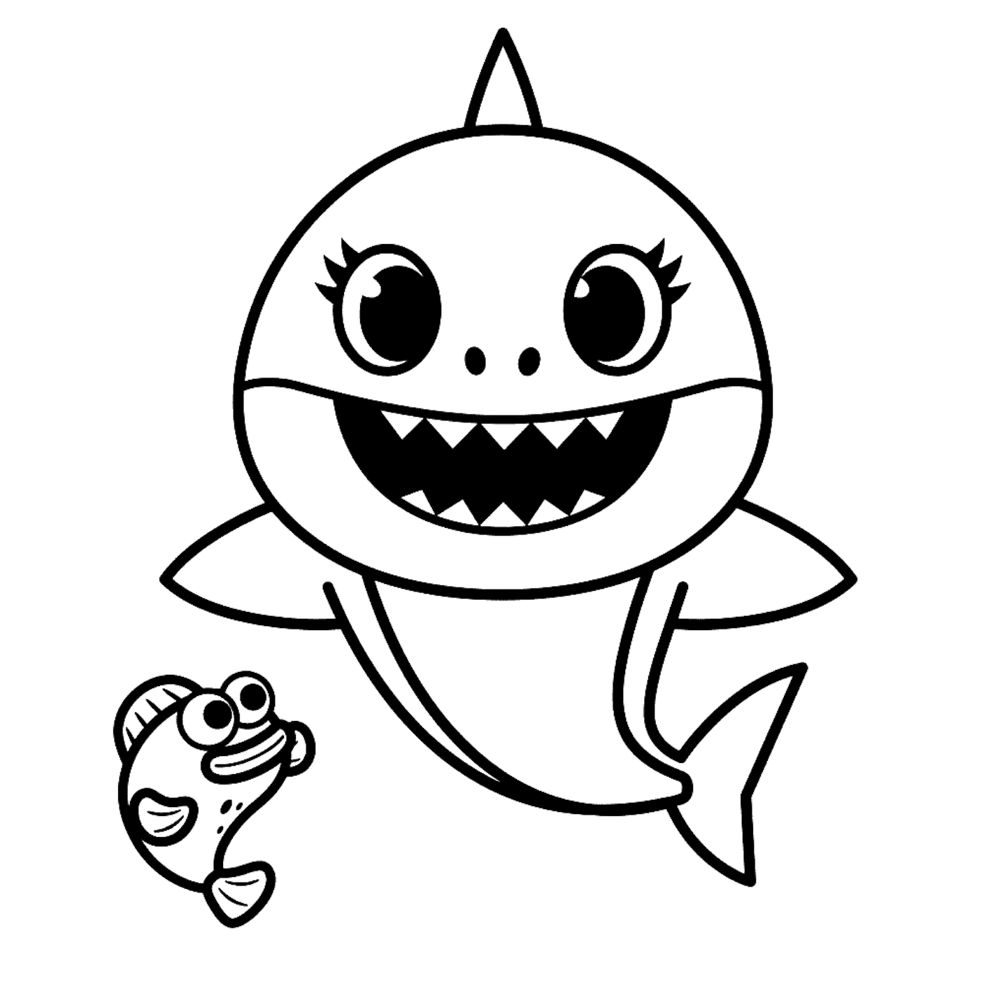 Cute baby shark coloring pages pdf free