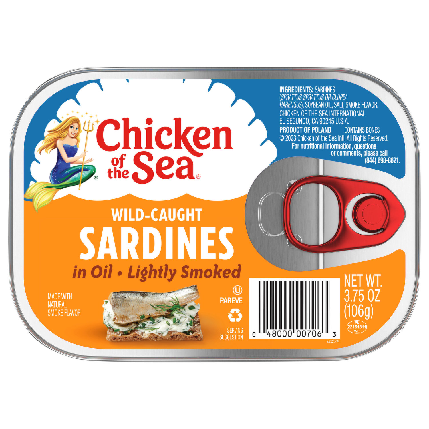 Chicken of the sea sardines in oil lightly smoked wild