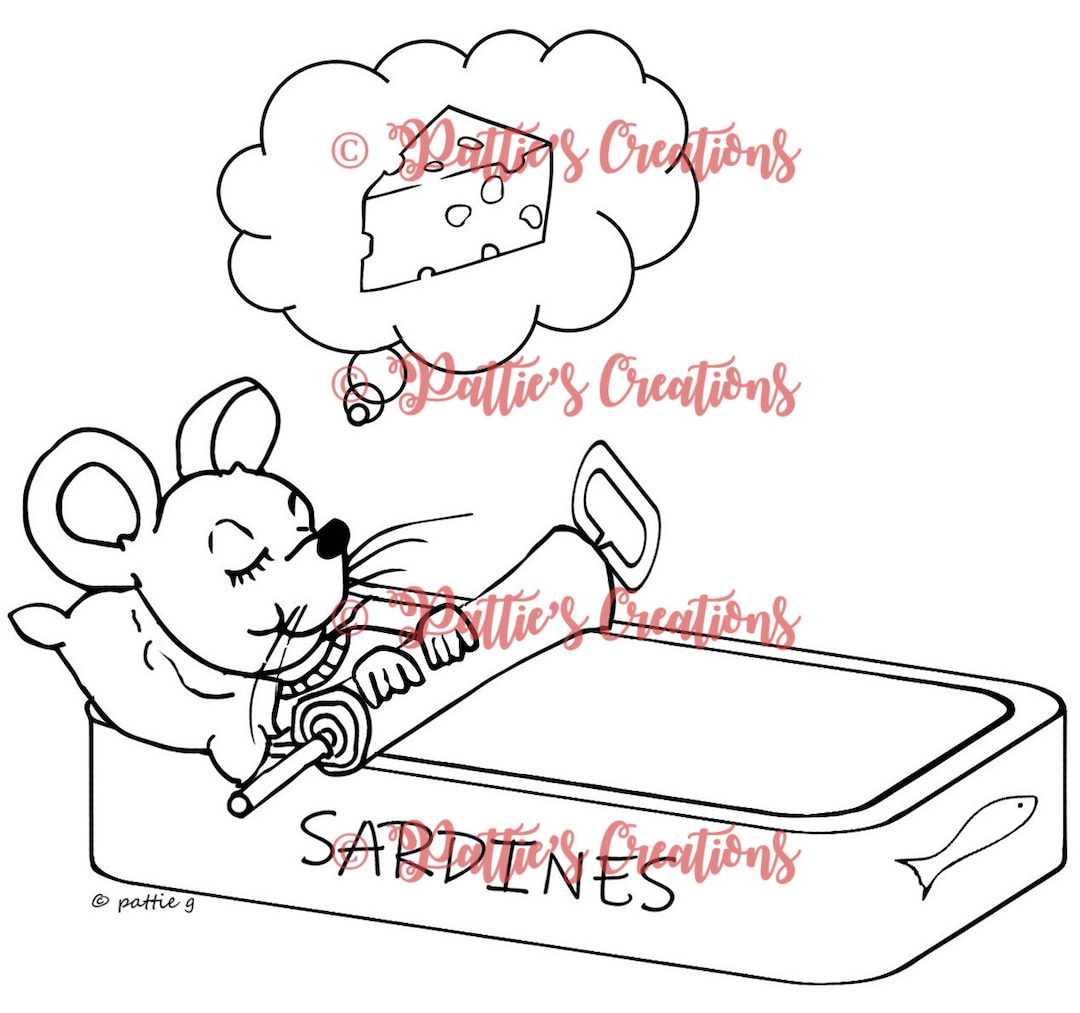 Mouse sleeping in sardine can