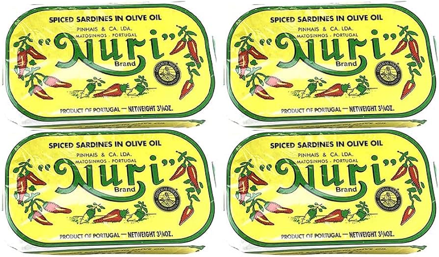 Nuri portugese sardines spicy in olive oil g each pack of grocery gourmet food