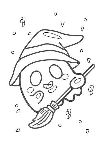 Premium vector cute spooky funny ghost halloween cartoon coloring pages for kids and adult activity