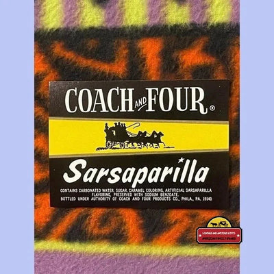 Antique vintage s coach and four sarsaparilla label philadelphia â