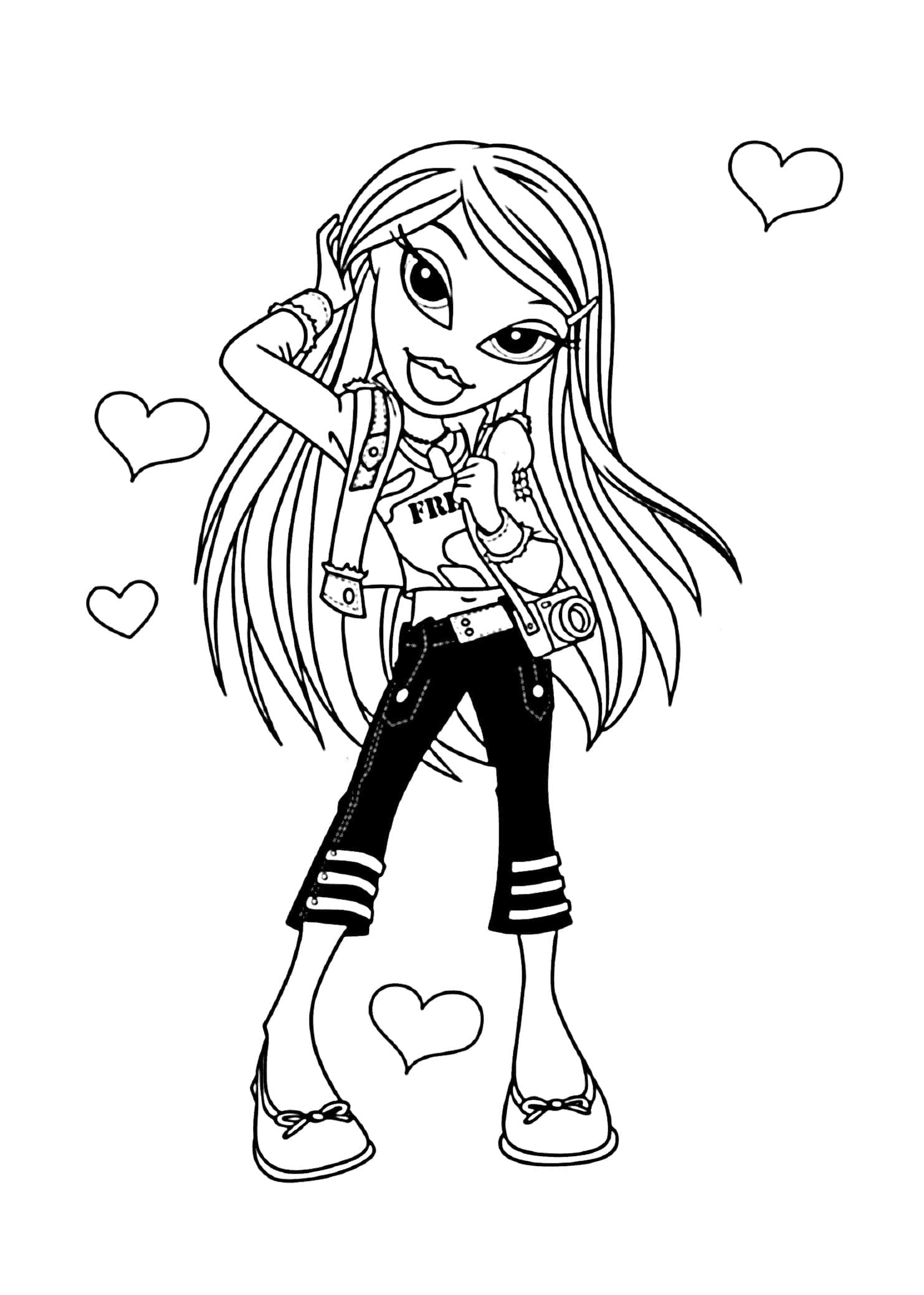Pretty sasha bratz coloring page