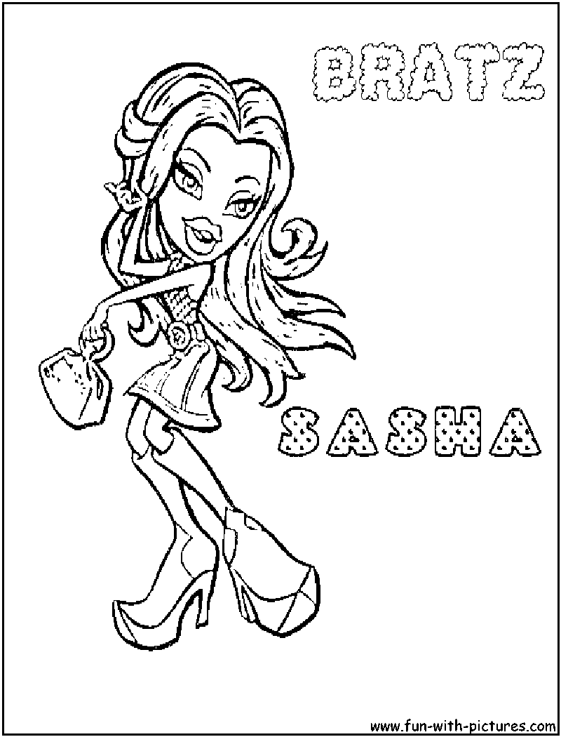 Bratz sasha coloring page