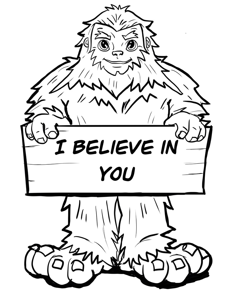 Bigfoot coloring sheet