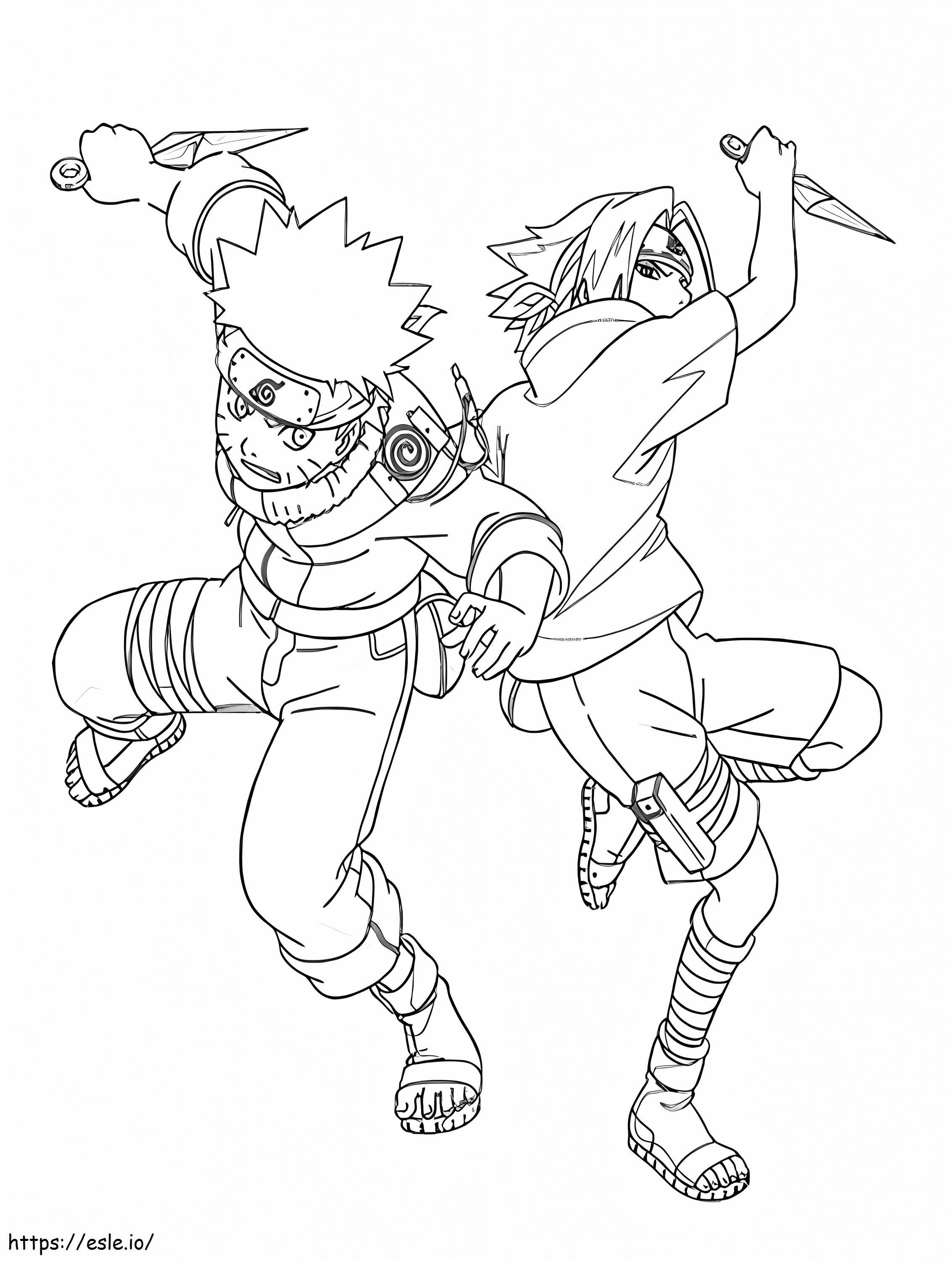 Naruto et sasuke x coloring page