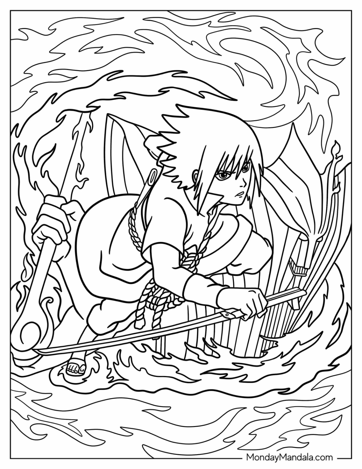 Sasuke coloring pages free pdf printables
