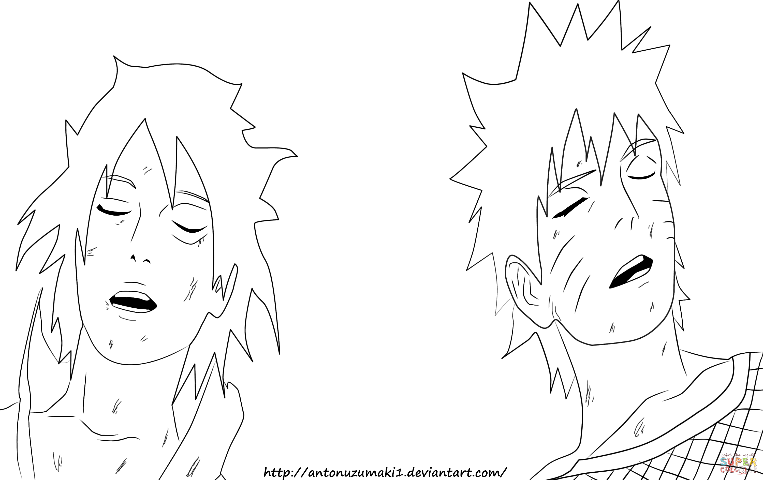 Naruto naruto and sasuke coloring page free printable coloring pages