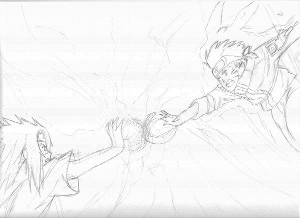 Naruto rasengan vs sasuke chidori coloring pages
