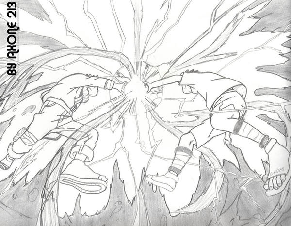 Rasengan vs chidori by axone on