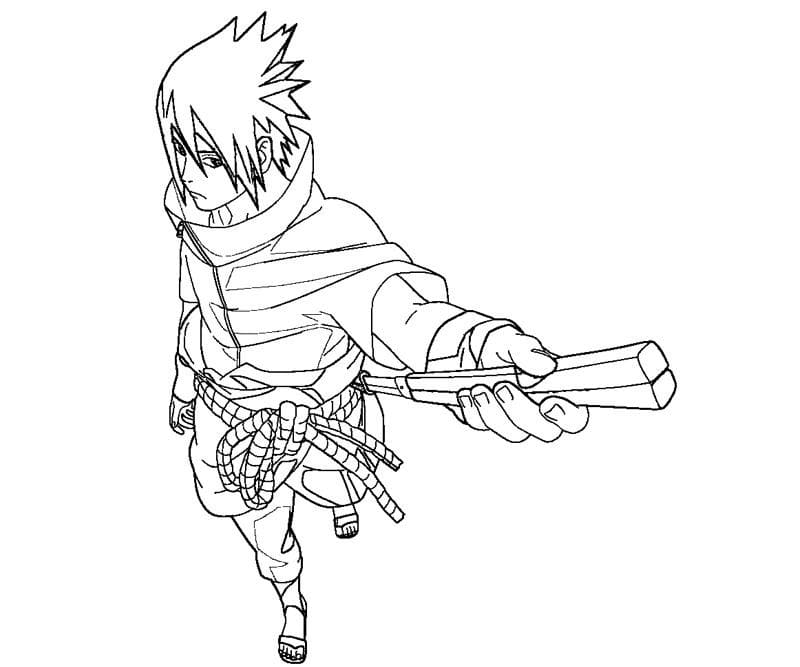Coloriage sasuke avec chidori