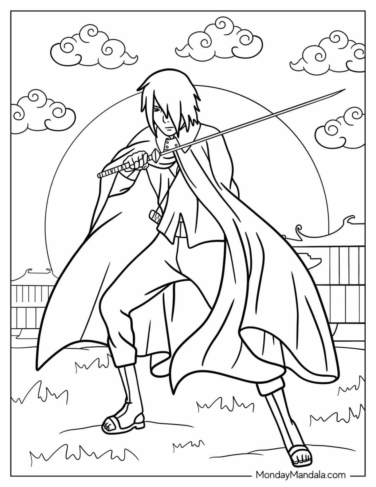 Sasuke coloring pages free pdf printables