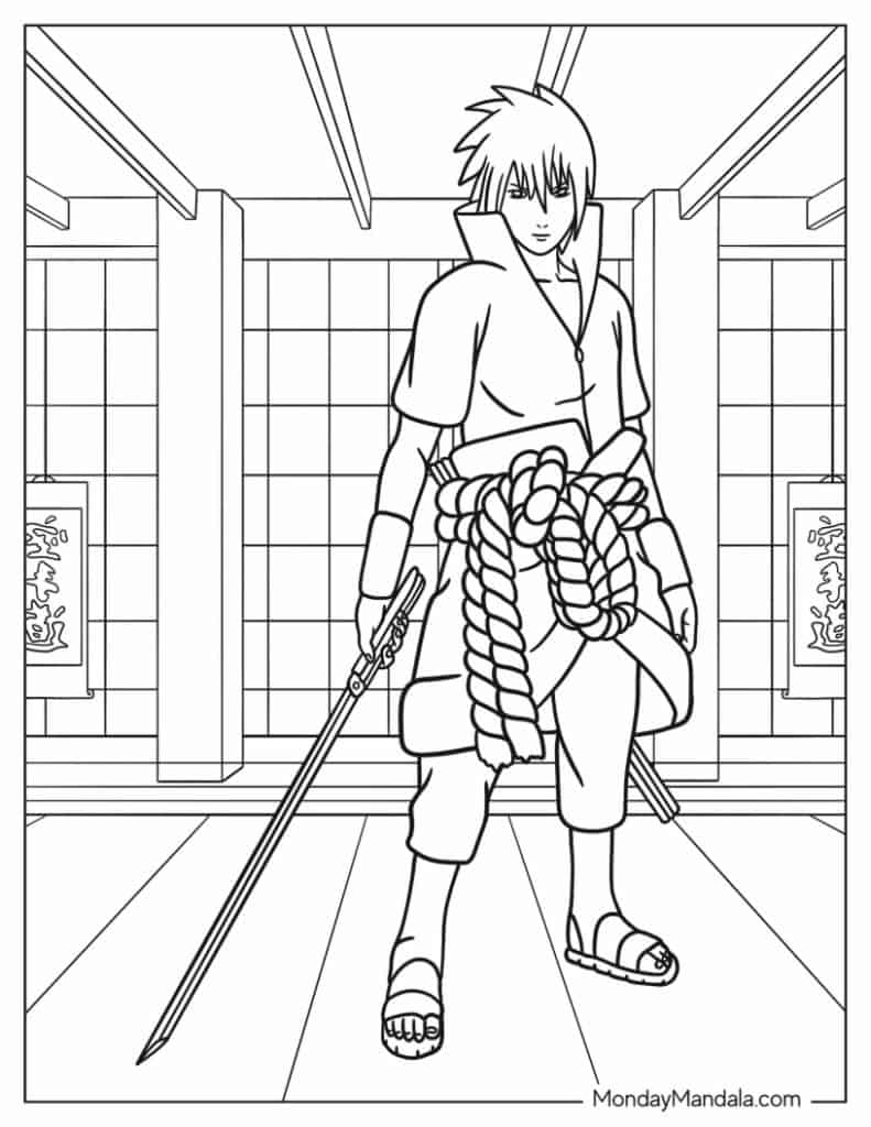 Anime coloring pages free pdf printables