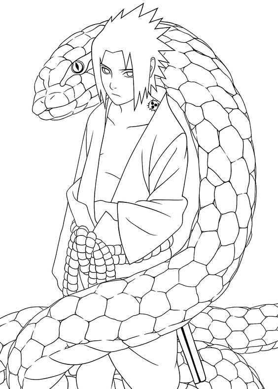 Sasuke and aoda coloring page