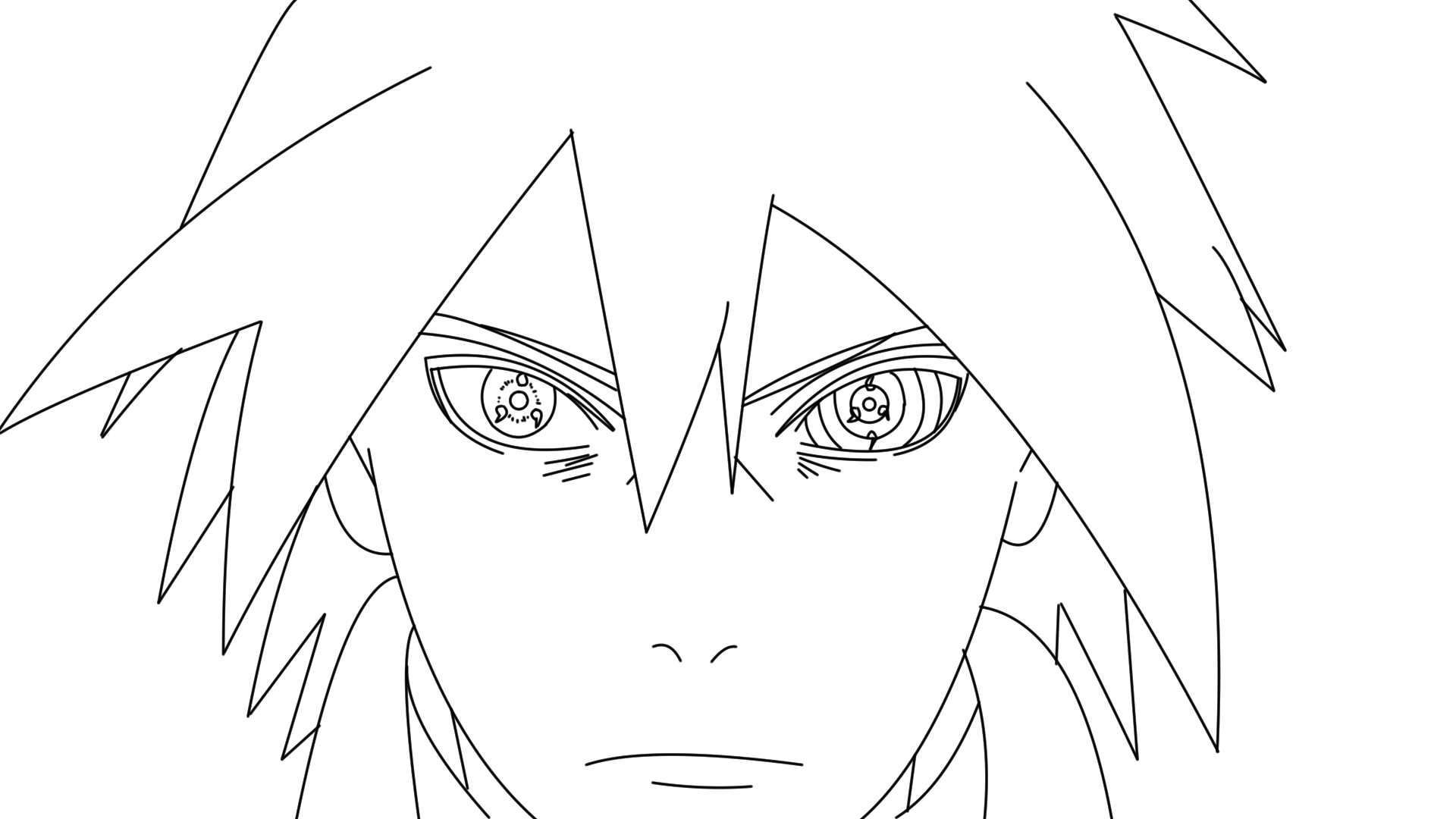 Uchiha sasuke sharingan rinnegan lineart by izzatasyraf on