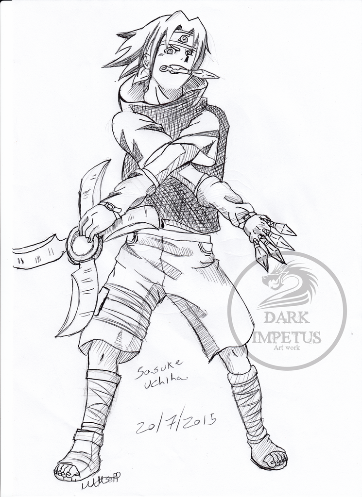 Animemanga traditional drawings â sasuke uchiha