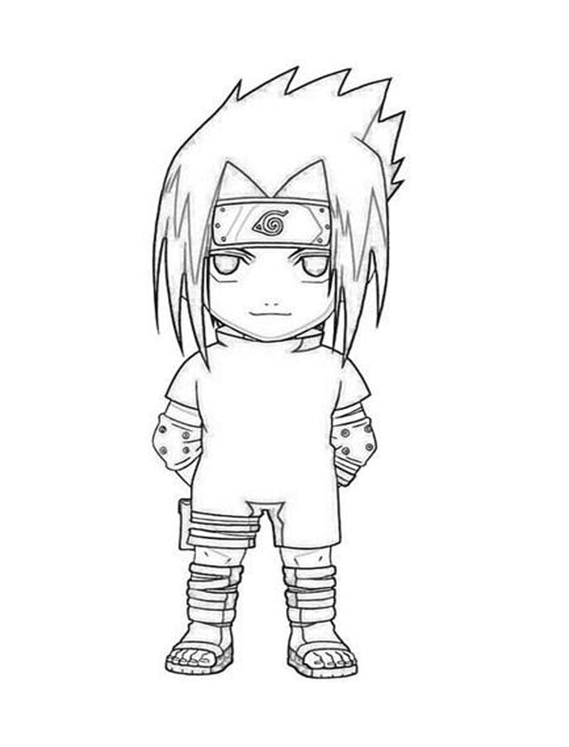 Chibi sasuke coloring page