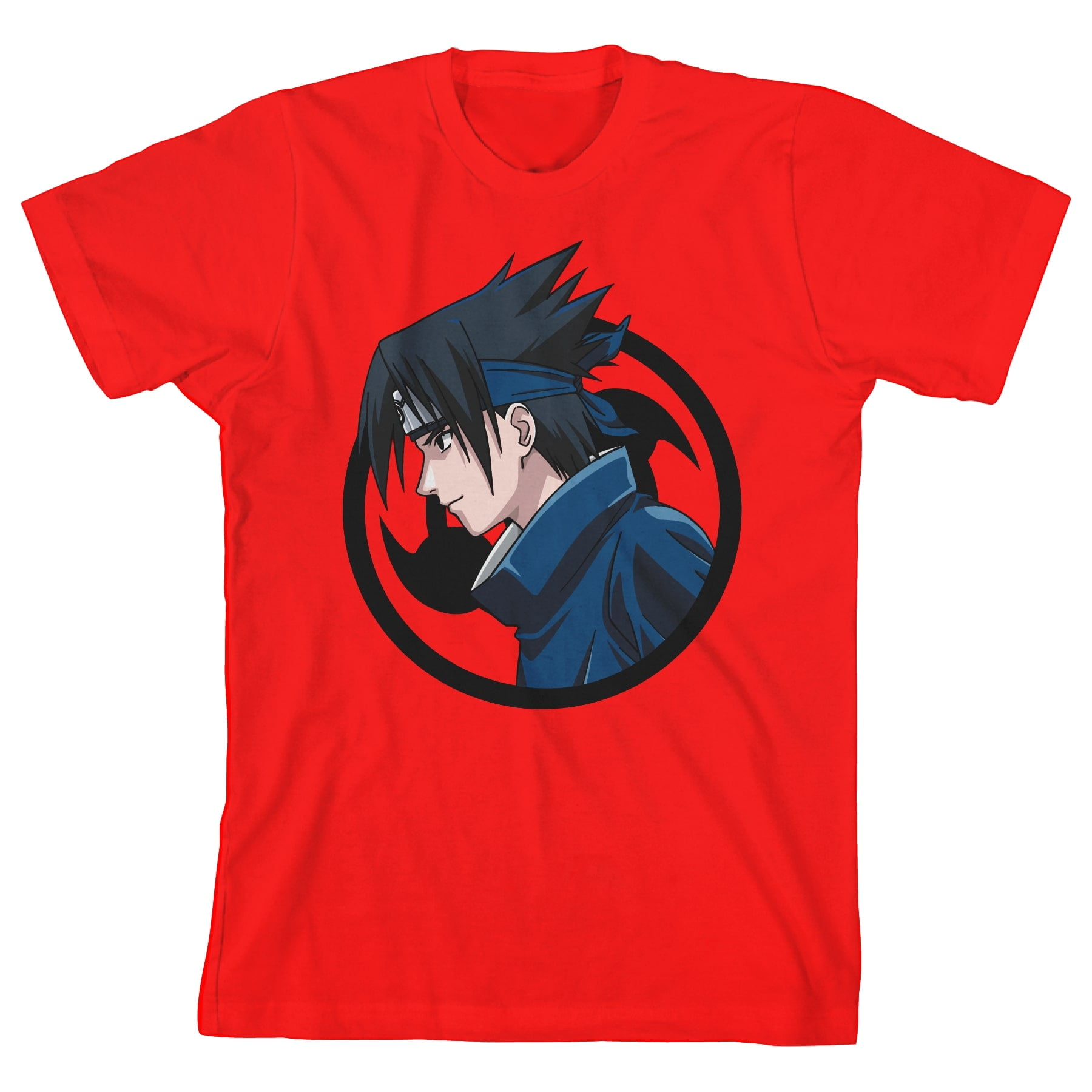 Naruto classic sasuke sharingan symbol boys red t
