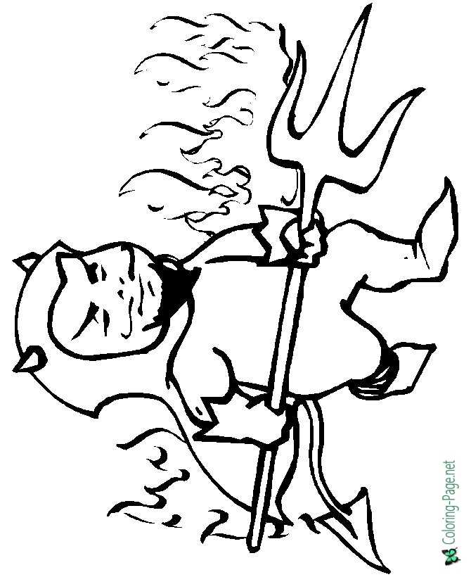 Devil halloween coloring page