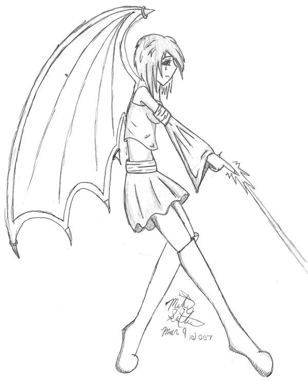 Sad devil girl by evilanimeprincess on