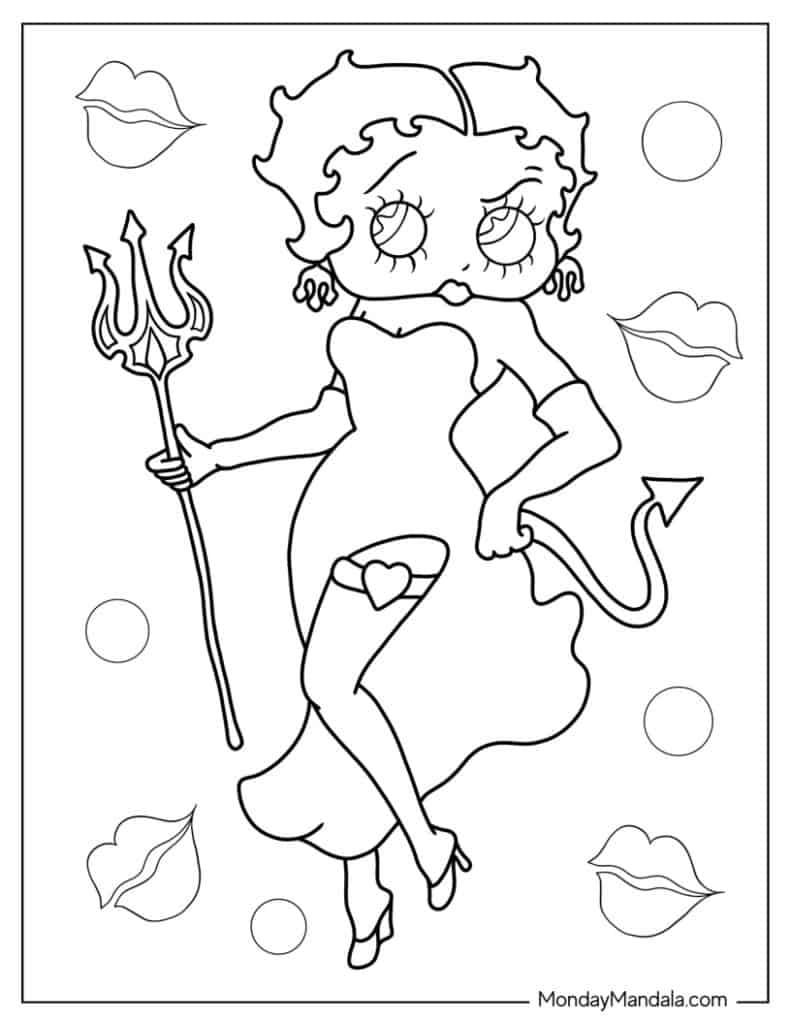 Betty boop coloring pages free pdf printables