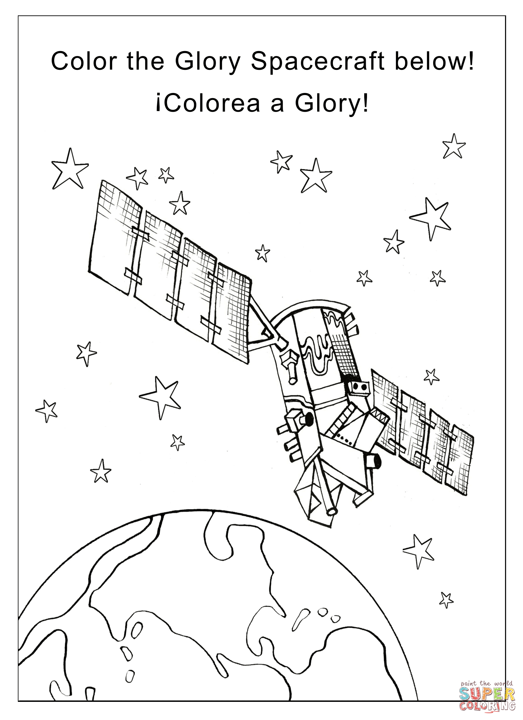 Nasa glory mission glory satellite coloring page free printable coloring pages