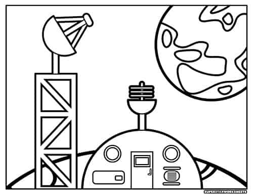 Space coloring pages