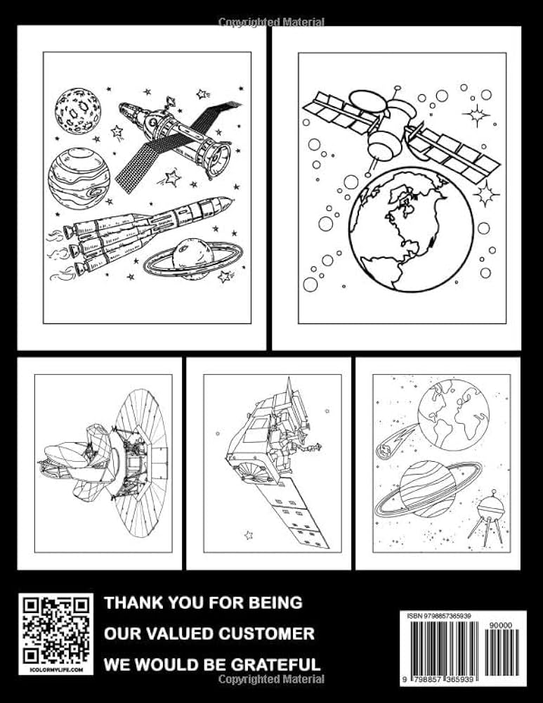 Satellite loring book fabulous loring pages features beautiful illustrations for adults teens relaxation and stress relieving richardson andrea books