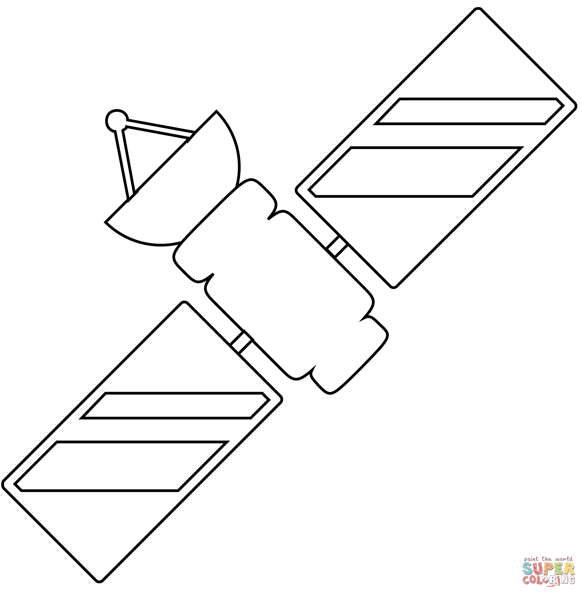 Satellite coloring page free printable coloring pages