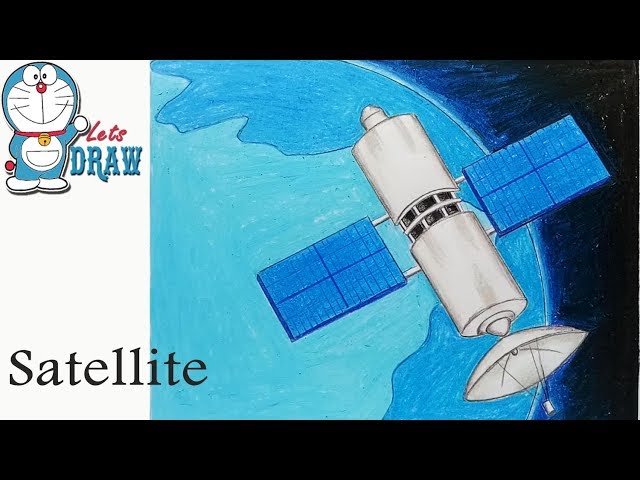 How to draw satellite step by step